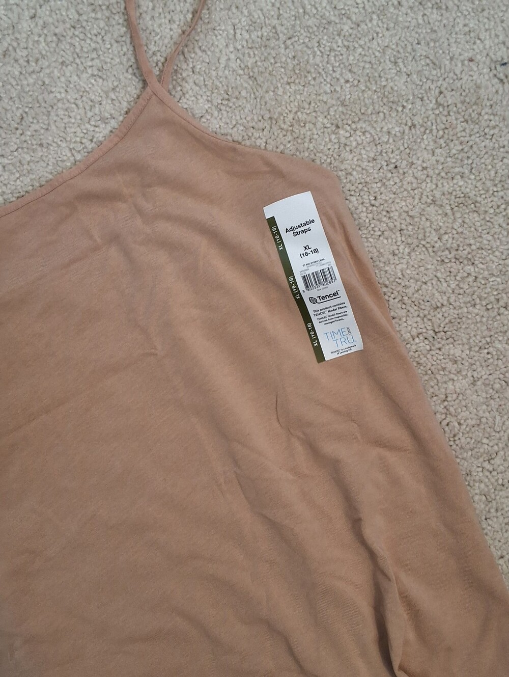 Time and Tru , XL, NWT, Spaghetti Strap Cami Trio - White, Navy Blue & Beige - Picture 3 of 5